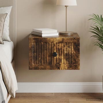 vidaXL Wandbeugel Bedkast Gerookt eiken 33 x 34,5 x 20 cm, Minder dan 45 cm, Verzenden, Nieuw, Minder dan 55 cm