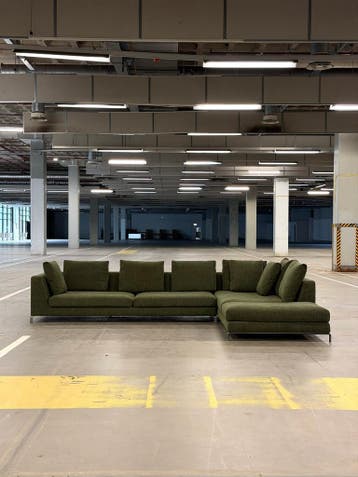 BB Italia Ray Hoekbank | Groen | NIEUWSTAAT + Garantie, 300 cm of meer, Ophalen of Verzenden, Zo goed als nieuw, Bank Hoekbank Bankstel Bankje Loungebank Banken Chaise Lounge 
