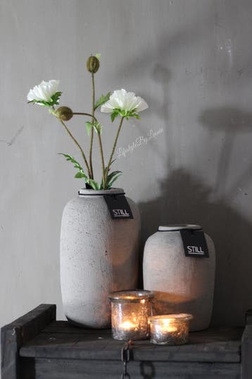Zijden papaver tak wit 60 cm, Ophalen of Verzenden, Nieuw