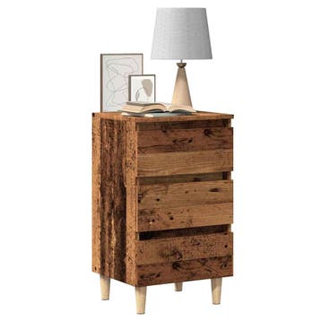 vidaXL Nachtkastje 40x35x69 cm bewerkt hout oud houtkleurig, Verzenden, Nieuw, 55 tot 70 cm, 45 tot 65 cm