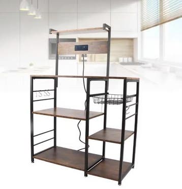 Bakkersrek met Houten Planken – Keukenrek met Stalen Frame, Verzenden, Nieuw