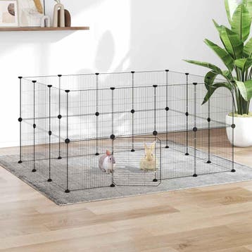 vidaXL Huisdierenkooi met deur 28 panelen 140x105x70 cm, Verzenden, Nieuw