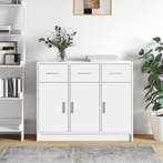 vidaXL Dressoir Wit 91x28x75 cm Bewerkt Hout, Verzenden, Nieuw, 50 tot 100 cm, 25 tot 50 cm