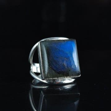 Zilver - Ring - Labradoriet Sterlingzilver, Verzamelen