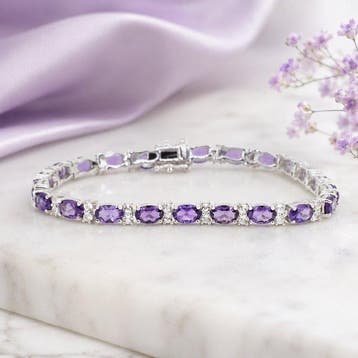 Zonder minimumprijs - Armband Verguld Amethist - Topaas -, Sieraden, Tassen en Uiterlijk, Armbanden, Nieuw