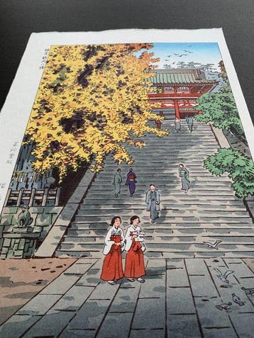 Kamakura Tsurugaoka Hachimang Shrine  - Kasamatsu, Antiek en Kunst