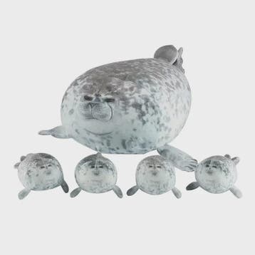 Knuffel Zeedier Moeder en Kind - 5-delige Pluche Set (40cm)