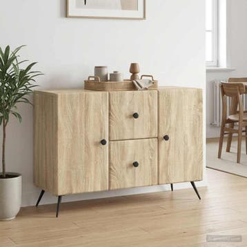 vidaXL Dressoir met lade Sonoma Eiken 89 x 34,5 x 60 cm, Verzenden, Nieuw, Overige houtsoorten, Minder dan 50 cm