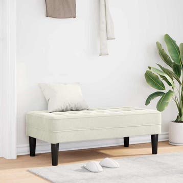 vidaXL Bank met kussen Crème 113 x 57 x 39 cm Fluweel, Huis en Inrichting, Banken | Bankstellen, Verzenden, Nieuw, Minder dan 150 cm