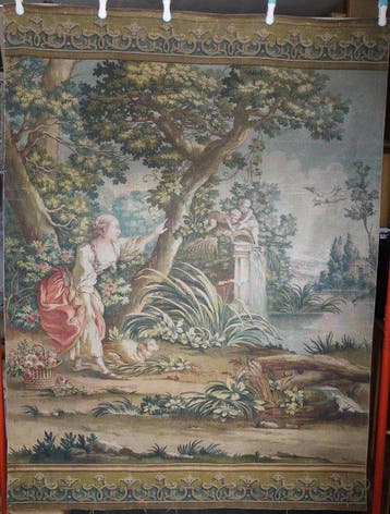 Französischer Wandteppich, Stil Aubusson, Pastoral, Der