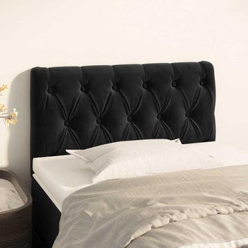 vidaXL Hoofdbord 80x7x78/88 cm fluweel zwart, Verzenden, Nieuw, Zwart, Stof