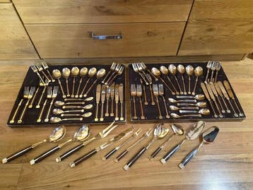 Besteck Bronze mit Rosenholz , neuwertig , sehr selten in