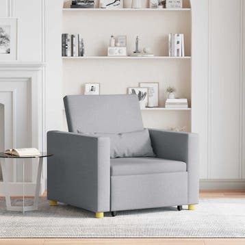 vidaXL Uittrekbaar slaapbank eenpersoons Lichtgrijs 90 x 165, Huis en Inrichting, Fauteuils, Verzenden, Nieuw