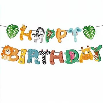 Taart topper met giraf, leeuw, aap en olifant, Hobby en Vrije tijd, Ophalen of Verzenden, Nieuw, Taarten of Cupcakes, Versiering