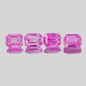 Zonder minimumprijs - 4 pcs Roze Saffier - 3.53 ct -, Nieuw