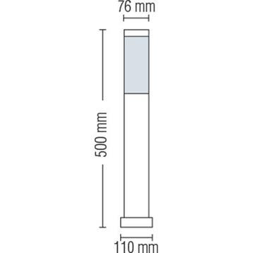 Tuin/Buitenlamp/Vloerlamp Rond Mat Chroom 50x7.6cm RVS, Staande lamp, Nieuw, Ophalen of Verzenden, Rvs