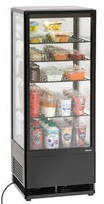 Bartscher Mini-koelvitrine 98L-SW | Zwart | LED-verlichting, Ophalen of Verzenden, Nieuw