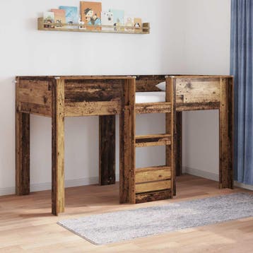 vidaXL Bunk Bed voor Kinderen Oudhout 75 x 190 cm Bewerkt, Eenpersoons, Bruin, Verzenden, Nieuw