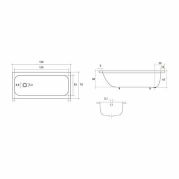 VM GO Isifix Ligbad 150x70cm Plaatstaal 40cm Diep Inclusief, Ophalen of Verzenden, Nieuw