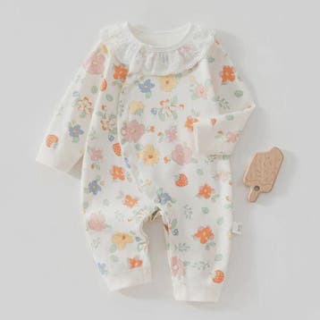 Schattige Baby Romper met Lange Mouwen - 100% Katoen, Bloeme, Verzenden, Nieuw