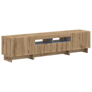 vidaXL 5-delige LED TV-kast Artisanaal eiken Bewerkt hout, Minder dan 50 cm, Verzenden, Nieuw, Minder dan 100 cm