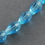 10 x facet druppel glas kraal 10 x 7 x 7mm gat: 1mm sky blue, Ophalen of Verzenden, Nieuw, Kraal
