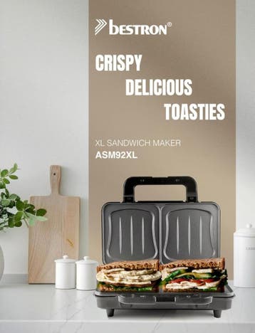 2dekans | Bestron XL Tosti-apparaat ASM92XLSS  - 900W -, Ophalen of Verzenden, Zo goed als nieuw