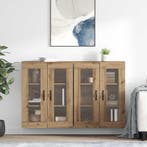 vidaXL Wandkasten 2 pcs Artisan Eiken 69,5 x 34 x 90 cm, Minder dan 50 cm, Verzenden, Nieuw, Minder dan 100 cm