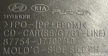 Kia ProCeed III GT-line rechter sideskirt rechts 87754-J7700, Ophalen, Rechts, Motorkap, Gebruikt