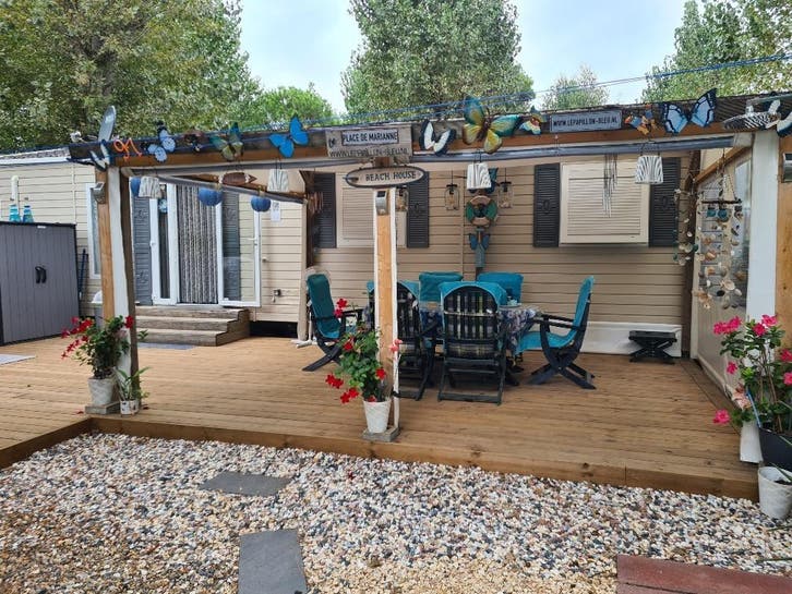 4 t/m 12 juli Luxe mobile home direct a/d Middellandse Zee, Vakantie, Campings, Aan zee, Afwasmachine, Airconditioning, Internet
