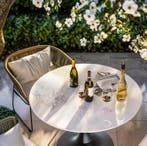 Ronde bistrotisch 78,5 cm met blad van gesinterde steen, Huis en Inrichting, Tafels | Bijzettafels, Verzenden, Nieuw