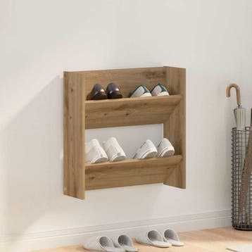 vidaXL Schoenenkast 60 x 18 x 60 cm Bewerkt hout Artisanaal, Verzenden, Nieuw