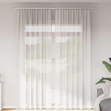 vidaXL Gordijnen voile met roedezakken 2 st wit, Verzenden, Nieuw, Wit