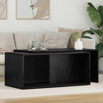 vidaXL Koffietafel Set 2 st Zwart Eiken 90 x 48 x 40 cm, Verzenden, Nieuw, Overige houtsoorten, Minder dan 50 cm