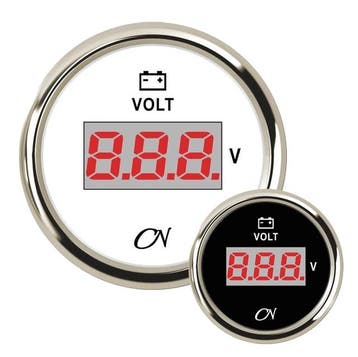 CN voltmeter digitaal met Chromen ring Wit of Zwart-Wit, Ophalen of Verzenden, Nieuw