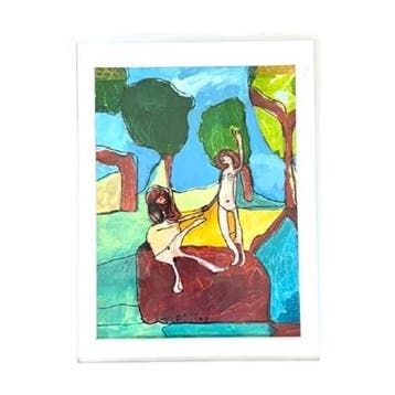 Schilderij  - Adam en Eva - Caroline Sterkman, Antiek en Kunst, Ophalen of Verzenden