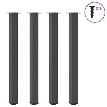 vidaXL Bartafelpoten 4 st 110-112 cm staal antraciet, Huis en Inrichting, Tafelonderdelen, Verzenden, Nieuw