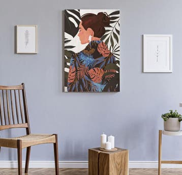 WANDBEDRUKKING/SCHILDERIJ LADY JUNGLE -B- CM 80X2,8X120, Ophalen of Verzenden, Nieuw