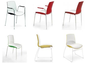 Now Italiaanse design eetkamerstoel kunststof kuip van, Ophalen of Verzenden, Nieuw