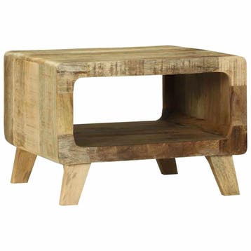 vidaXL Salontafel Bruin 50 x 50 x 35 cm Massief Mango Hout, Verzenden, Nieuw, Overige houtsoorten, 50 tot 100 cm