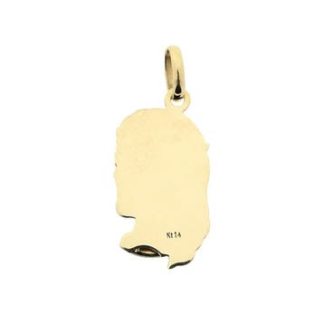 Gouden hanger met gezicht van Jezus (Hanger of bedel), Ophalen of Verzenden, Gebruikt, Goud, Overige merken