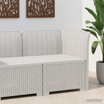 vidaXL Eénpersoons Tuinbank Rattan Look PP Wit, Verzenden, Nieuw