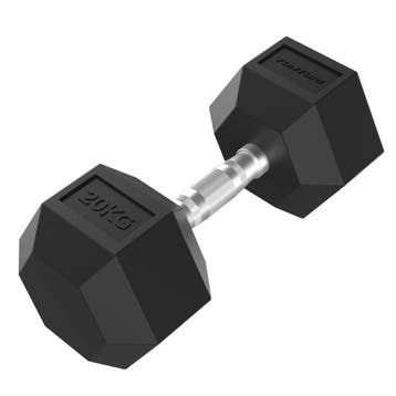 Tunturi Platinum Hex Rubber Dumbbell, 20kg, Verzenden, Nieuw