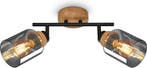 BRILONER - HEMA - Spot, met hout, rookglas, 2x E27 max. 10W, Ophalen of Verzenden, Nieuw
