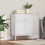 vidaXL Dressoir FLORO Wit 70 x 30 x 70,5 cm Massief, Verzenden, Nieuw, Grenenhout, Minder dan 50 cm