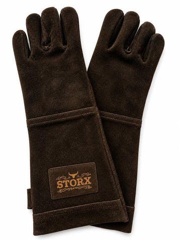 Storx Leren BBQ Handschoenen Donker Bruin – Hittebestendige, Verzenden, Nieuw