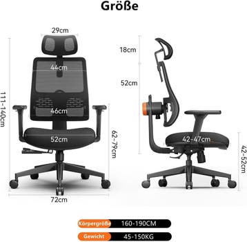Ergonomische Bureaustoel -  Office Chair - Gamestoel - Volwa, Verzenden, Zo goed als nieuw
