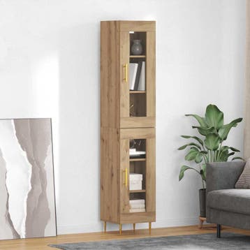 vidaXL buffetkast 2 st Artisan Eiken 34,5 x 34 x 180 cm, Minder dan 50 cm, Verzenden, Nieuw, Minder dan 100 cm