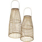 Lantaarn Anzu Naturel met LED - Set van Twee, Ophalen of Verzenden, Nieuw