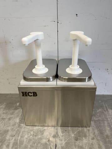 HCB RVS Dubbele Sauzenbar Sauspomp Sausdispenser 2 x 2 liter, Ophalen of Verzenden, Nieuw in verpakking
